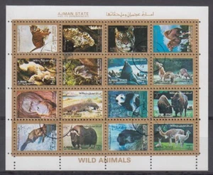 6. Emiratos Árabes Unidos Ajman State 1973 correo aéreo - minishoja de animales - Imagen 1 de 1