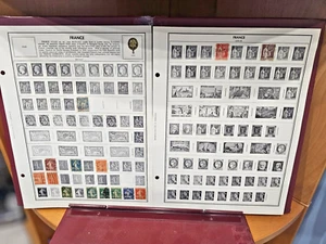 Lot Frankreich Briefmarken auf Seiten aufklappbar - Bild 1 von 10
