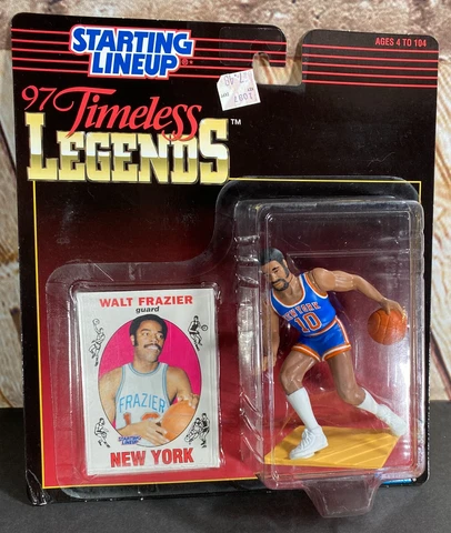 1997 Walt Frazier NY Knicks Timeless Legends SLU Action Figure & Card ~ New/MOC Cover
