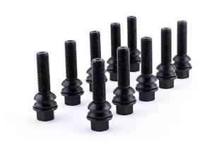ST Radschrauben schwarz 10 Stück M14 x 1,5 x 45 loser Kugelbund R14 SW19 - Bild 1 von 3