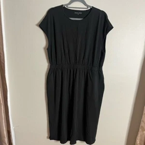 Universal Standard Size 10-12 Pima Cotton Black T-Shirt Casual Stretch Dress T6 - Picture 1 of 7