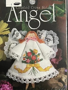 Angel Counted Cross Stitch Ornament #1452 Ki NIP Bouquet - Picture 1 of 2