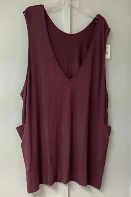 NUEVO CON ETIQUETAS VESTIDO JUMPER AGNES & DORA ILIMITADO Talla XXXL 20-22 Borgoña Bolsillos Vino Foto 1 de 4