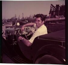 RORY CALHOUN 1952 MG ROADSTER PORTRAIT PHOTO ORIGINAL SLIDE TRANSPARENCY VINTAGE