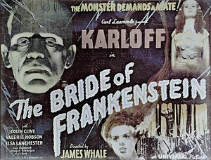 Póster de película vintage raro de La novia de Frankenstein Boris Karloff - Imagen 1 de 1