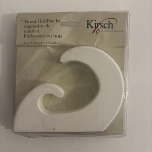 Set of 2 Kirsch Wood Holdbacks - White - 5640G.025 - New in Box! - Picture 1 of 5