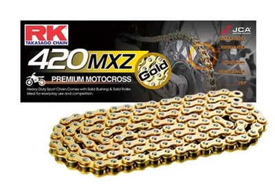 RK 420 MXZ Non-Sealed Mini Racing Chain - 126 Links - Gold Motorcycle Dirt Bike - Image 1 of 4