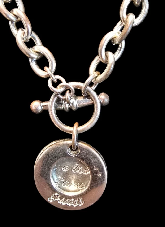 Guess 15» я люблю тебя кулон без шеи овальный Rolo ссылка серебристого тона переключатель застежка - Изображение 1 из 4