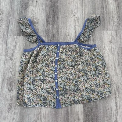 Топ безрукавка женский American Eagle цветочный укороченный маленький хлопок коттеджкор богемное пляж - Изображение 1 из 4