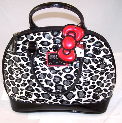 Loungefly Loves Hello Kitty Black White Purse Bowling Bag Sanrio SIL-34114 - Image 1 of 4