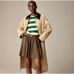 J.Crew Swingy Pleated Mini Skirt in Faux Leather Plus Size 14 Hazel NEW - Picture 1 of 11