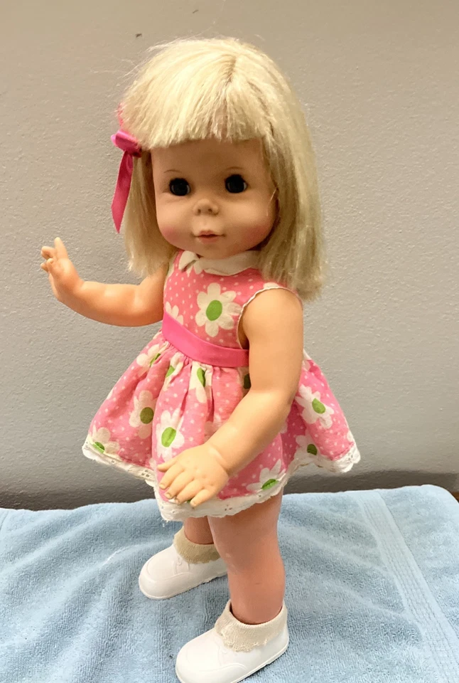 Mattel 1964 Vintage Baby First Step - Still Wants To Walk- Floral Dress - Image 1 of 4