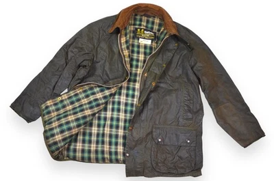 Chaqueta Barbour Beaufort Para Hombre Vintage Cera Verde Inglaterra Clásica Talla C48/122cm Foto 1 de 4