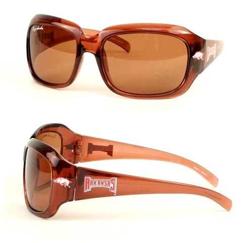 Women's NCAA  Arkansas Razorback Logo Brown Polarized Sunglasses & Bag  NWT Cover