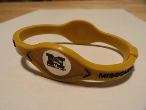 Missouri Tigers Mizzou MU College Sports Power Bracelet Wristband Band NIB Gold Cover
