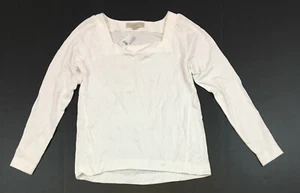Ann Taylor Loft Square Neck Sweatshirt, White, XS MSRP $44.50 - Picture 1 of 3