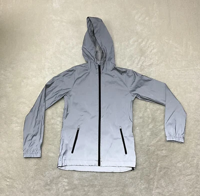 Kyodan Outdoor Womens Size XS Zip Up Hooded Gray Rain Jacket Reflective  - Image 1 of 4