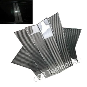 6x Real Carbon Fiber Window Pillar Panel Trim Cover Fits 16-21 10th Civic Sedan - Foto 1 di 3