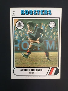 1976 #99 Arthur Beetson Easts Roosters Scanlens rugby league NRL card Ex cond - Picture 1 of 5