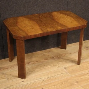 Tavolino mobile stile antico art deco tavolo basso da salotto in legno noce 900 - Foto 1 di 12