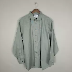 Charles Tyrwhitt Hemd Herren Extra Large Grün Dobby Weave Classic Fit Bügelfrei - Bild 1 von 12