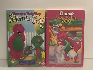 Vintage Barney Children’s Books Follow The Cat & Goes To The Zoo See Details - Picture 1 of 18
