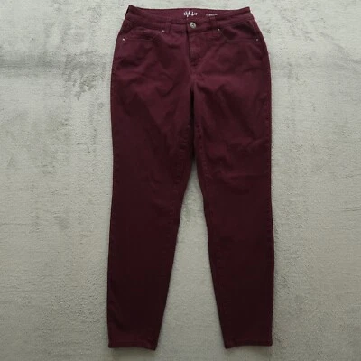 Pantalones de mezclilla Style & Co para mujer talla 6 borgoña tiro medio curvilínea pierna ajustada 27" entrepierna Foto 1 de 4