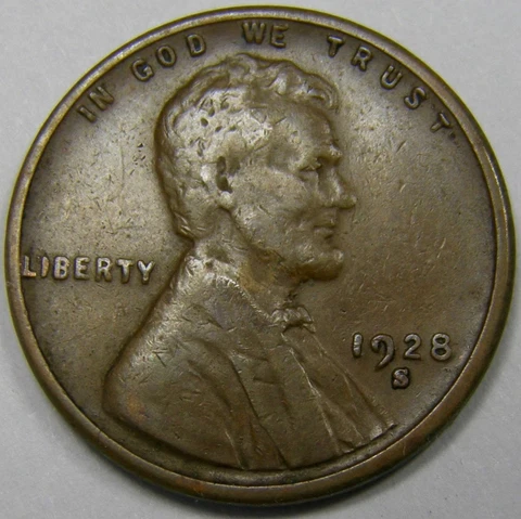 1928 S - Lincoln Wheat Penny - G/VG Cover