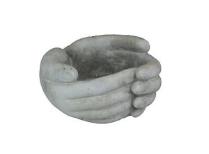 5.75 Inch Helping Hands Indoor/Outdoor Concrete Mini Pot Planter / Candle Holder