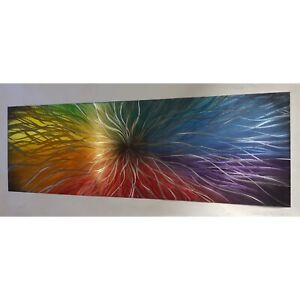 Modern abstract Contemporary metal wall art. Artwork. Home Decor. Rainbow Nova.