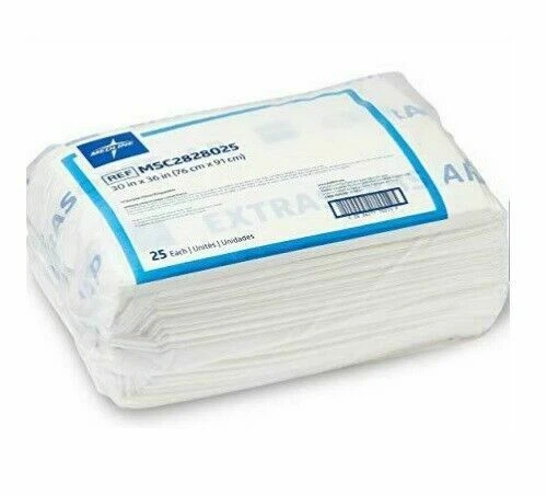 Medline MSC2828025Z Extrasorbs DryPad Air Permeable Underpads - 25 Pieces