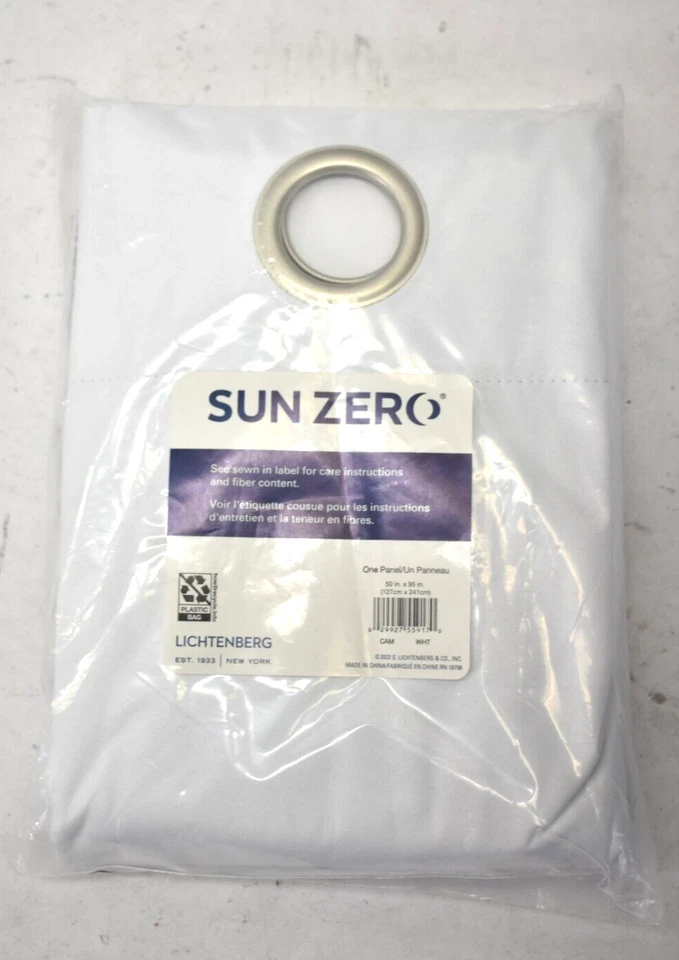 Sun Zero Duran Thermal Insulated 100 Blackout Grommet 1 Curtain Panel 50" X 95"