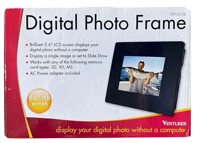 Marco de fotos digital con control remoto, pantalla LCD 5,6, fotos sin computadora SD XD MS Foto 1 de 4