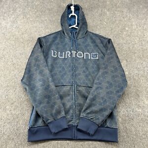 Burton Sweater Mens M Blue Full Zip Hoodie Sweatshirt Geometric Diamond Dry Ride