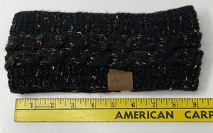 Loritta scaldorecchie fasce invernali calde fuzzy cavo maglia avvolgente nero macchia - Foto 1 di 3