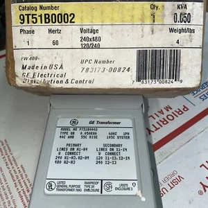 General Electric Transformer 9T51B0005 Phase 1 240x480V 120/240 0.150 KVA - Picture 1 of 2