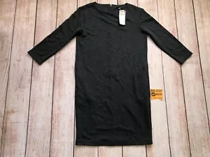 New Uniqlo Gray Women Zipper Jumper Dress Straight Long Sleeve Stretch XS XSmall - Picture 1 of 10