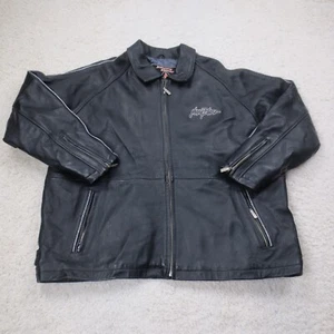 Johnny Blaze Jacke Herren 5XL Schwarz Leder Hip Hop Vintage Streetwear 90s Y2K - Bild 1 von 12