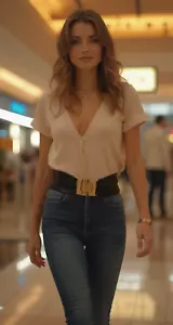 Mujer Negro Piel Sintética Elástico Día Noche Belt Metal Dorado Hebilla Cuadrada - Imagen 1 de 24