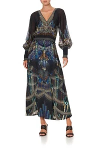 Camilla Dripping In Deco Dress With Shirred Waist And Cuff - Picture 1 of 7