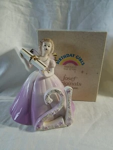 Vintage Josef Original Engel 21. Geburtstag Mädchen Porzellan Figur mit OVP - Bild 1 von 15