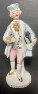 Signori vittoriani con libro pizzo cravatta polsini tricorno statuina porcellana 5" - Foto 1 di 12