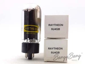 2 Vintage Raytheon 5U4GB/5AS4A Full Wave Twin Diode Rectifier TV Audio Vacuum Tu - Picture 1 of 1