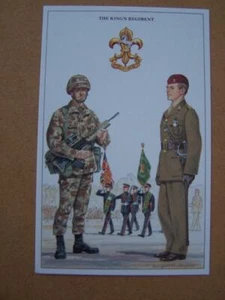 Postal de uniforme militar del regimiento de los reyes impresa - Imagen 1 de 1