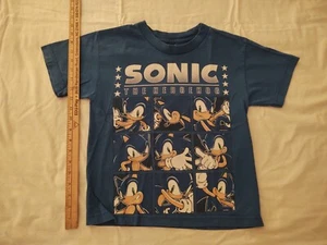 Sega Shirt Children's Youth Size 8/10 blue Sonic Hedgehog face blocks - Picture 1 of 4