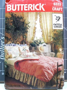 Butterick 6333 Nettle Creek Tufted BED COVER dust RUFFLE sewing pattern UnCut - Picture 1 of 3