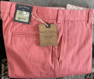 NWT-Bills khakis M2P-ARVT PLAIN SZ 35X31 CUFFED STANDARD Coral Vintage MSRP $155 - Picture 1 of 3