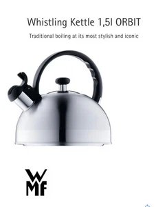 WMF Whistling Kettle Orbit 1.5 Liter Cromargan 18/10 Stainless Steel Hervidores - Picture 1 of 12