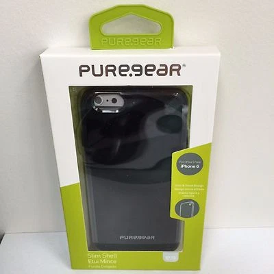 Funda PureGear Slim Shell iPhone 6, iPhone 6S 60768PG Color Negro Paquete al por menor Foto 1 de 3
