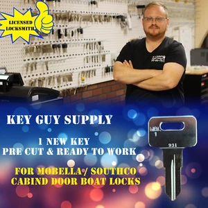 Chiave Mobella 931. Pretagliato per serrature barca Southco e Mobella. Fabbro con licenza. - Foto 1 di 1